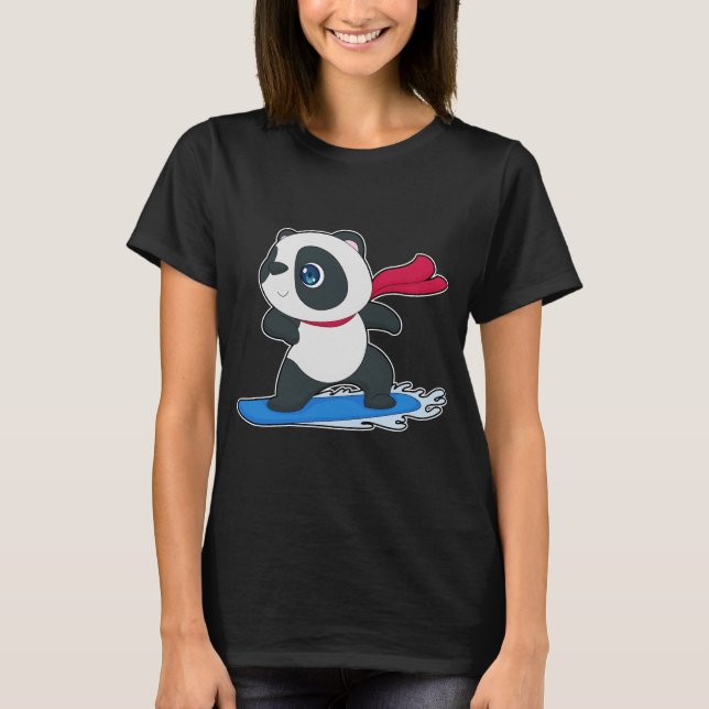 Panda Snowboard Winter sports T-Shirt (Front)