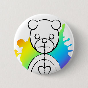 panda splatz. 6 cm round badge