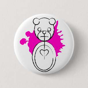 panda splatz. 6 cm round badge