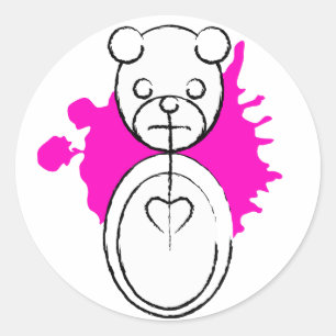 panda splatz. classic round sticker
