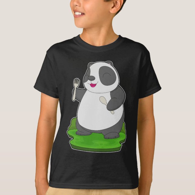 Panda Spoon Fork T-Shirt (Front)