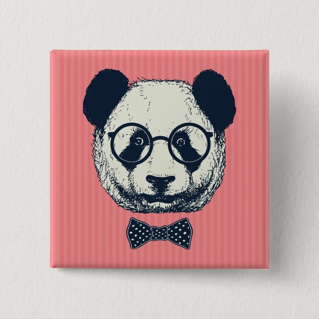 Panda Stripes 15 Cm Square Badge (Front)
