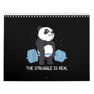 Panda Struggle Is Real Bear Deadlift Funny Gym . Calendar