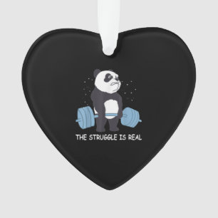 Panda Struggle Is Real Bear Deadlift Funny Gym . Ornament