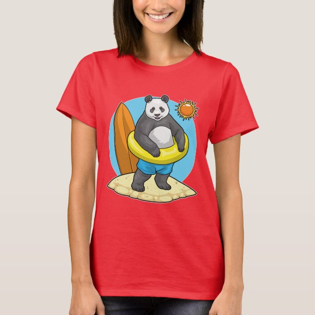 Panda Summer Beach T-Shirt (Front)