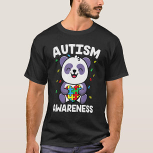 Panda Supporting Warrior Of Autism Awareness T-Shirt