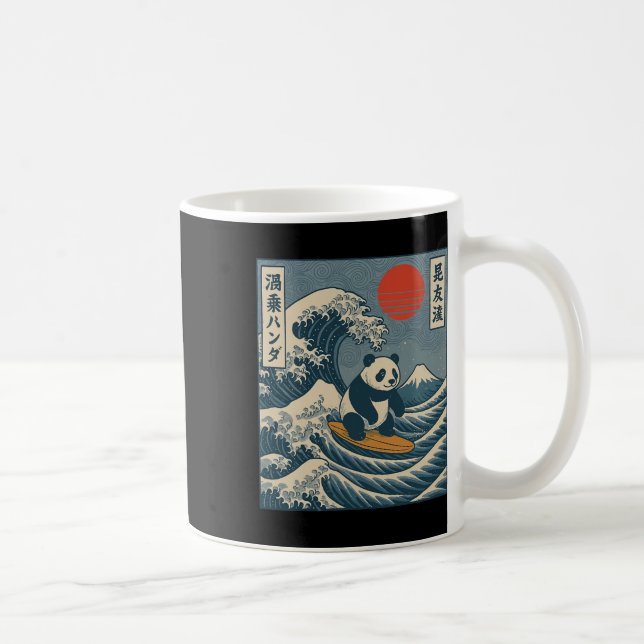 Panda Surfing Japanese _6  Coffee Mug (Right)