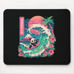Panda Surfing Japanese Wave Great Wave _6 Mouse Mat