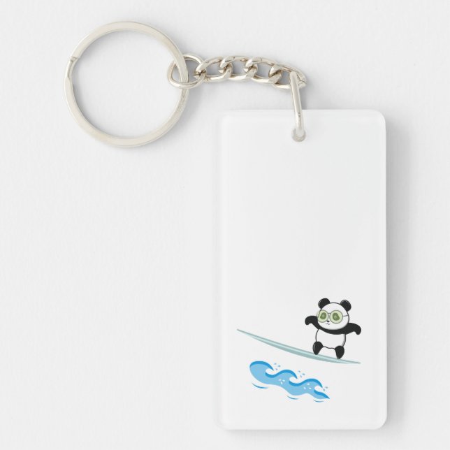 Panda Surfing Key Ring (Front)