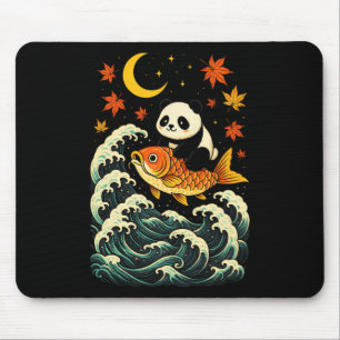 Panda Surfing Wave - Funny Japanese Animal Art Mouse Mat