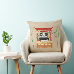 panda , sushi cushion