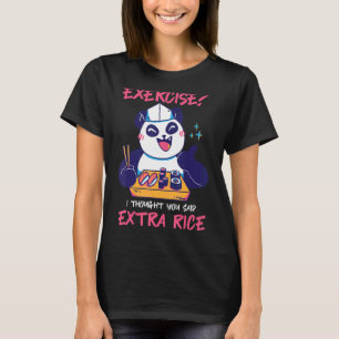 Panda Sushi Zookeeper Japanese Fitness Food Rice T-Shirt