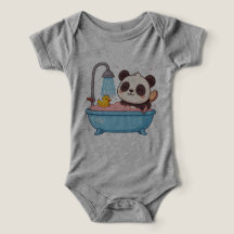 panda take a bath baby shirt