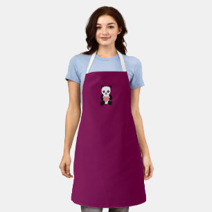 Panda Teddy Bear with Heart Apron