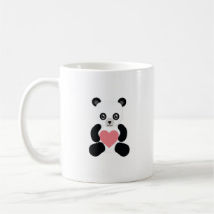 Panda Teddy Bear with Heart Coffee Mug