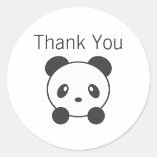 Panda thank you stickers