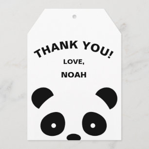 Panda thank you tags, Favour tags Card