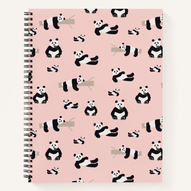 Panda themed 21.6 cm x 28 cm Spiral Notebook  (Front)