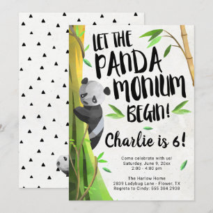 Panda Themed Birthday Party Invitation