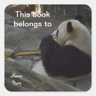 Panda This Book Belongs To, Bookplate Sticker