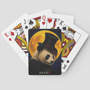 Panda Top Hat Gothic Surreal Playing Cards