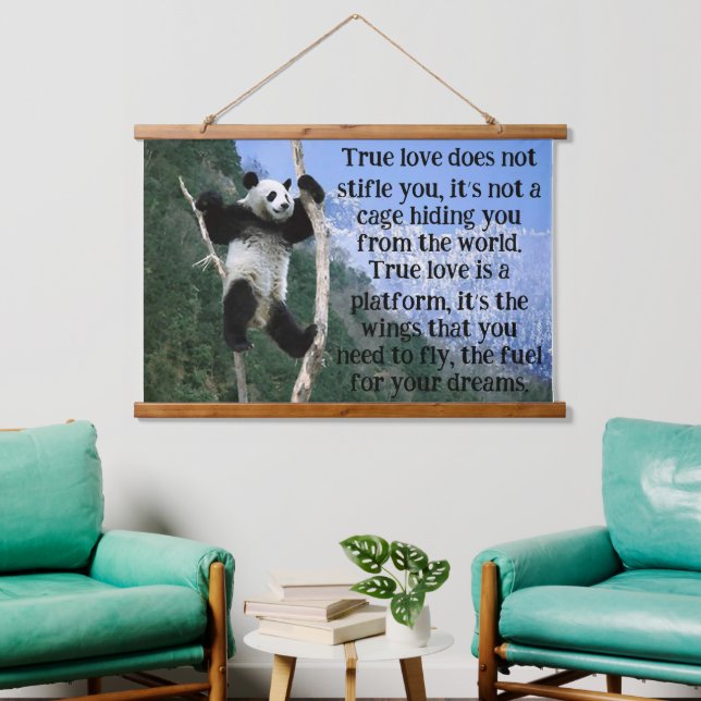 Panda top of a tree with a mountain view  hanging tapestry (Living Room)