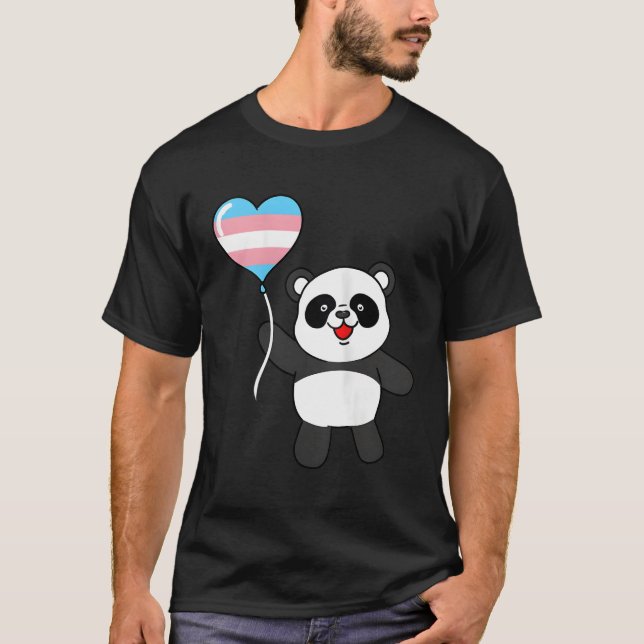 Panda Trans Pride He Balloon T-Shirt (Front)
