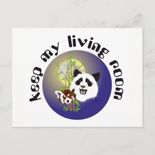 Panda Treffen Postkarte Postcard (Front)