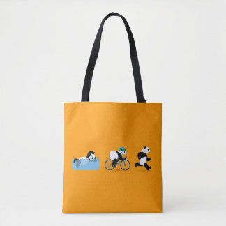 Panda Triathlon Tote Bag