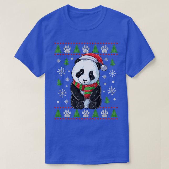 Panda Ugly Christmas Sweater Santa Hat Bear Xmas G (Design Front)
