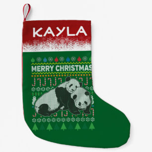 Panda Ugly Christmas Sweater Wildlife Series Small Christmas Stocking