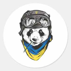 Panda Ukrainian Flag Ukraine Shirt Ukrainian Souve Classic Round Sticker