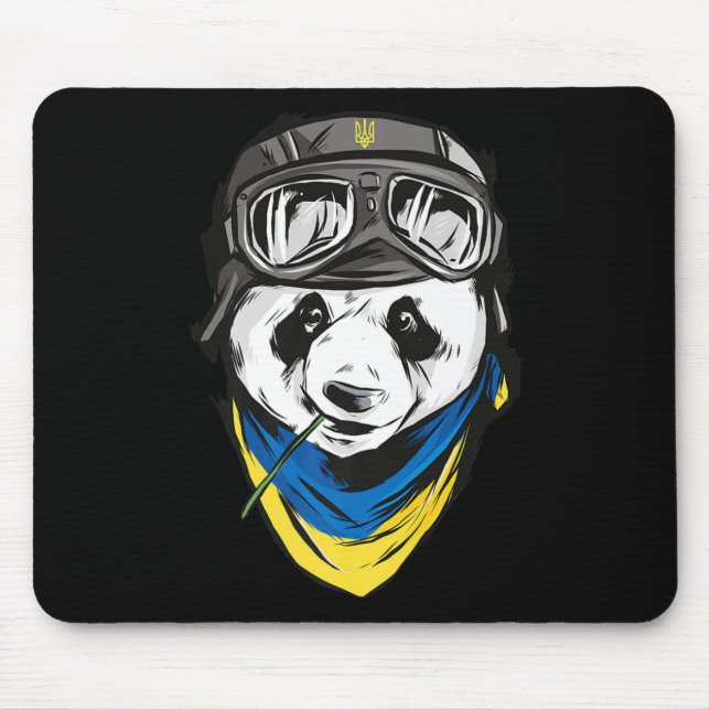 Panda Ukrainian flag ukraine  ukrainian souvenir   Mouse Mat (Front)