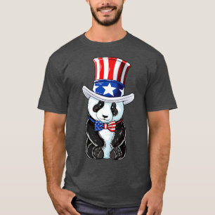 Panda Uncle Sam 4th Of July Men Women Kids America T-Shirt