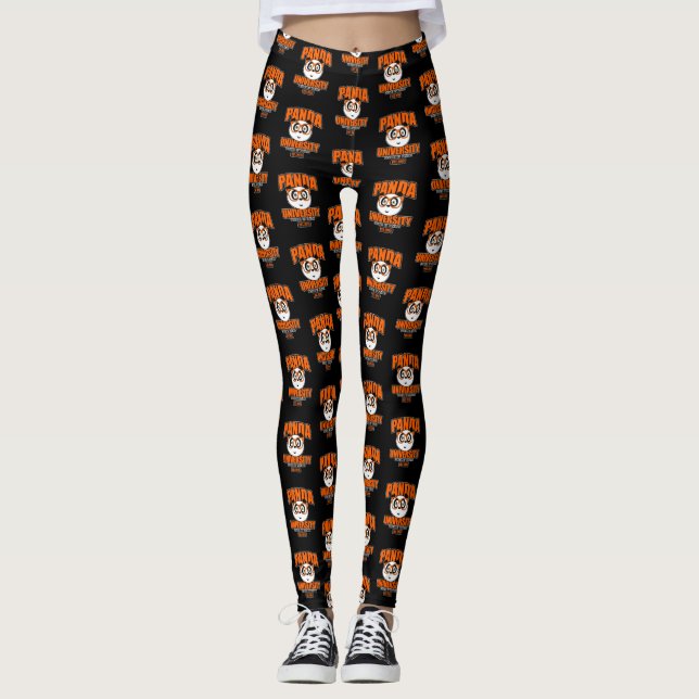 Panda University - Orange Leggings (Front)