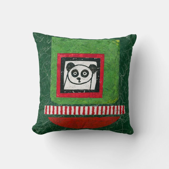 Panda Unprepared Throw Pillow (Front)