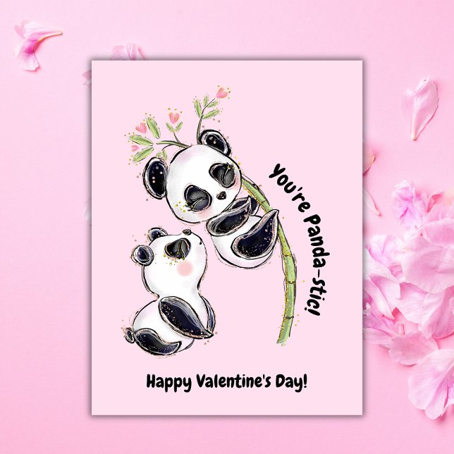 Panda Valentine's Day Photo Holiday Card (Creator Uploaded)