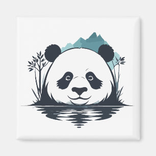 Panda Vector Art Animal Modern Urban City Graphic Magnet
