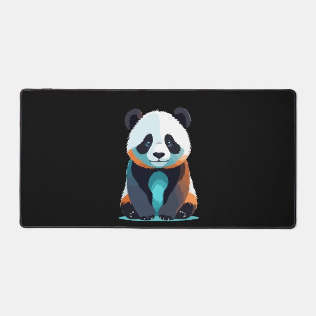 Panda Vector Art with Vibrant Colours Desk Mat (Front)