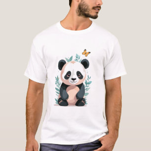 Panda Vector Painting Adorable Fun Animal Playing T-Shirt