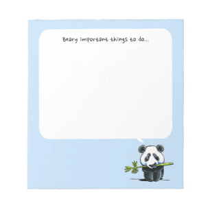 Panda w/ Bamboo To Do Pad Blue