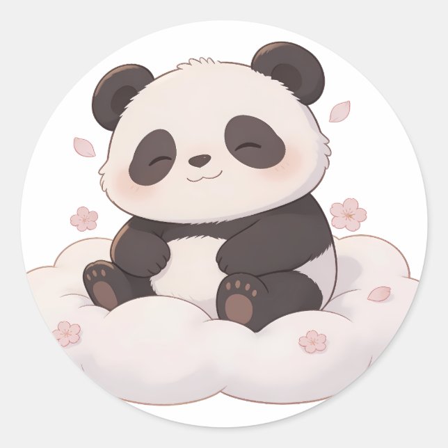panda,warm /cozy,healing,slow-paced,inner peace #0 classic round sticker (Front)