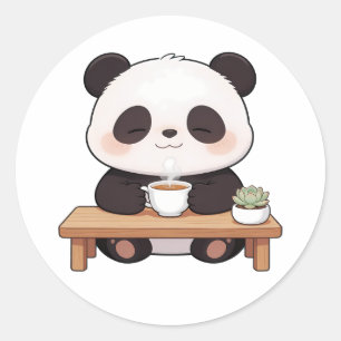 panda,warm,healing,slow-paced,inner peace #014 classic round sticker