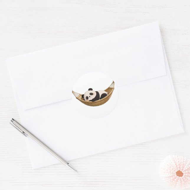 panda,warm,healing,slow-paced,inner peace #016 classic round sticker (Envelope)