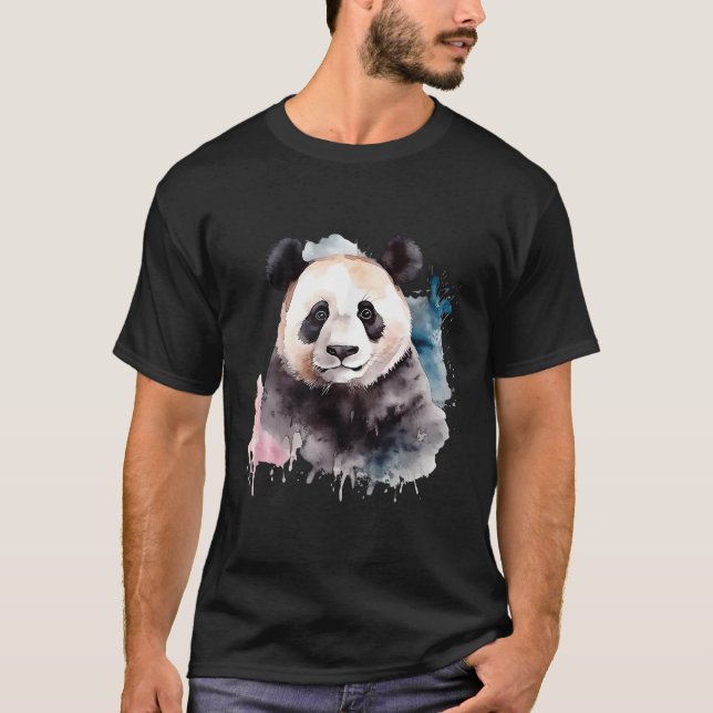 Panda Watercolor T-Shirt (Front)