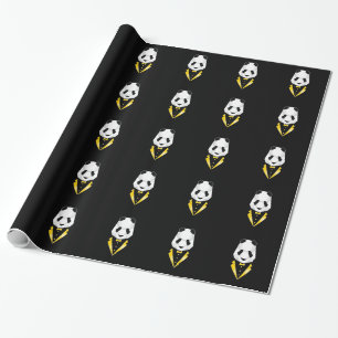 Panda Wearing A Tie Wrapping Paper