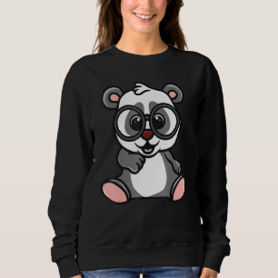 Panda Wearing Glasses Teacher Panda Brain School P Sweatshirt