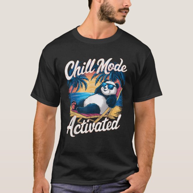 Panda Wearing Sunglass Chill Mode Activated Summer T-Shirt (Front)