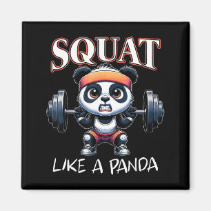 Panda Weightlifting Fitness Funny Gym Quote Squat Magnet