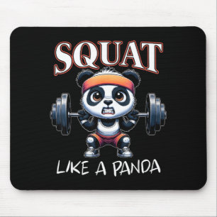 Panda Weightlifting Fitness Funny Gym Quote Squat Mouse Mat